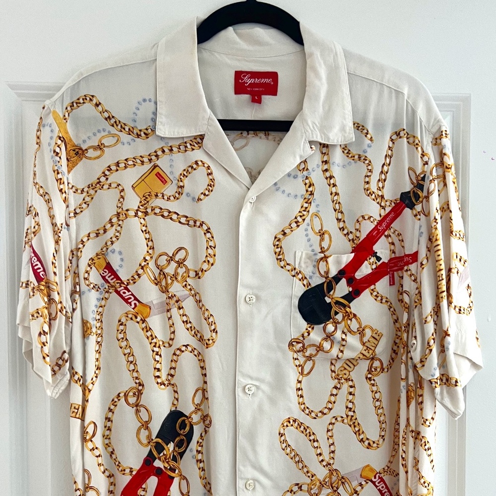 Supreme Chains Rayon S/S Shirt White